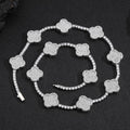 Wholesale Four Leaf Clover Cubic Zirconia Trendy Tennis Necklace, Chain 16in,18in,20in,22in,24in