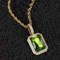 Jewelry wholesale Wholesale Colorful Cubic Zirconia Hip Hop Pendant Necklace