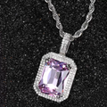 Jewelry wholesale Wholesale Colorful Cubic Zirconia Hip Hop Pendant Necklace