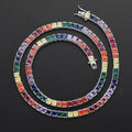 Wholesale Colorful Cubic Zirconia Hip Hop Tennis Necklace,Chain 16in-24in