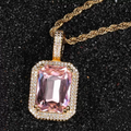 Jewelry wholesale Wholesale Colorful Cubic Zirconia Hip Hop Pendant Necklace