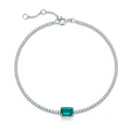 Jewelry wholesale Lab Gemstone Bracelet – 0.77CT Emerald Cut, 18K on S925 Silver