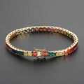 Wholesale Colorful Cubic Zirconia HipHop Tennis Bracelet, Chain 7in-9in