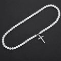 Wholesale Simple Cross Pearl Hip Hop Necklace, Trendy Unisex Clavicle Chain, – Chain 16in-24in