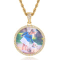 Jewelry wholesale Wholesale Cubic Zircon Hip Hop Photo Pendant Necklace,Chain 24in, Waterproof