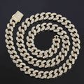Wholesale 12mm Double Row Iced Out Cuban Link Cubic Zirconia Hip Hop Necklace – Spring Jewelry Clasp, Chain 16in-24in