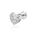 Jewelry wholesale Wholesale G23 Titanium 16G/18G Internal Thread CZ - Heart Flat-Back Stud – (16G)/(18G) ASTM F-136