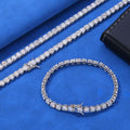 Jewelry wholesale Wholesale Tennis Chain Cubic Zirconia Hip Hop Chain Bracelet & Necklace Set, Chain 6in-24in