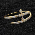 Wholesale Justice Sword Cross Cubic Zirconia Hip Hop Bangle