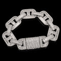 Jewelry wholesale Wholesale Pig Nose Link Cubic Zirconia Hip Hop Bracelet, Chain 8in-9in