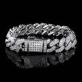 Wholesale 12mm Double Row Iced Out Cuban Link Cubic Zirconia Hip Hop Bracelet – Spring Jewelry Clasp, Chain 7in-9in
