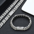 Jewelry wholesale Wholesale 14mm Iced Out Jewelry Set HipHop Cuban Bracelet and Necklace, Chain 7in-24in