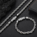 Wholesale hip-hop style 6mm 304 stainless steel twisted chain Necklaces and Bracelets,7in-24in,waterproof