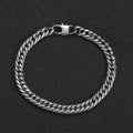 Wholesale 304 Stainless Steel Hip Hop Denim-Buckle Six-Sided Polished Luxury Link Chain Bracelet 7in-9in,Waterproof