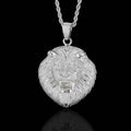 Wholesale Iced Out Lion Head Pendant Cubic Zirconia Hip Hop Copper Necklace, Chain 24in*3mm