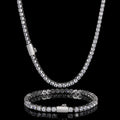Jewelry wholesale Wholesale Cubic Zirconia Jewelry Set Classic Tennis Bracelet and Necklace, Chain 7in,8in,9in,16in,18in,20in,22in,24in