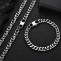 Jewelry wholesale Wholesale Cuban Link Jewelry Set Classic 304 Stainless Steel Bracelet and Necklace, Chain 7in-30in, Waterproof