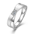 Jewelry wholesale Moissanite D/VVS1 Round-Cut Moissanite Men's Twisted Ring – 18K White Gold Vermeil on 925 Sterling Silver, GRA Certified