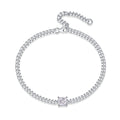 Jewelry wholesale 1.0 CT Princess-Cut D/VVS1 Moissanite Cuban Chain Bracelet – 18 K White-Gold Vermeil 925 Silver, 16 + 5 cm