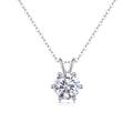 Jewelry wholesale Wholesale Moissanite 2CT D/VVS1 Round-Cut  Six-Prong Solitaire Pendant Necklace – 18K White-Gold Vermeil on 925 Silver, 40 + 5 cm Chain, GRA Certified