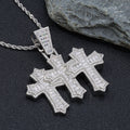 Jewelry wholesale Wholesale Cross Baguette Cubic Zirconia Hip Hop Pendant Necklace