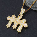 Jewelry wholesale Wholesale Cross Baguette Cubic Zirconia Hip Hop Pendant Necklace