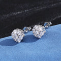 Jewelry wholesale Wholesale Trendy Flower-Shaped Pave Cubic Zirconia Stud Earrings