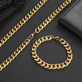 Wholesale 11mm Hip Hop 6-Sided Polished Cuban Link Chain Necklace and Bracelet, Chain 7in-26in