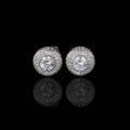 Jewelry wholesale Wholesale Round Pave Cubic Zirconia Hip Hop Stud Earrings