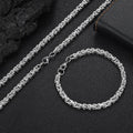 Jewelry wholesale Wholesale Byzantine Chain Jewelry Set Classic 304 Stainless Steel Bracelet and Necklace,Chain 7in-24in,Waterproof
