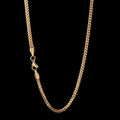 Wholesale 3mm Reversible 18K Gold Plated Stainless Steel Necklace, Chain 16in,18in,20in,22in,24in