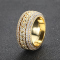 Jewelry wholesale Wholesale Iced Out Cubic Zirconia Cuban Link Hip Hop Band Ring