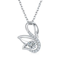 Jewelry wholesale Wholesale Moissanite 0.50 CT · D/VVS1 Round-Cut Swan Pendant — Pavé Curve, 18 K White-Gold Vermeil (2.5 µm) on S925 Silver, 45 cm Chain Included, GRA Certified