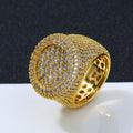 Jewelry wholesale Wholesale Iced Out Cubic Zirconia Big Round Hip Hop Signet Ring