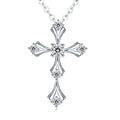 Jewelry wholesale 0.20 CT · D/VVS1 Moissanite Cross Necklace — Cross Pendant, 18 K White-Gold Vermeil (2.5 µm) on S925 Silver, 45 cm Chain Included