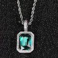 Jewelry wholesale Wholesale Colorful Cubic Zirconia Hip Hop Pendant Necklace
