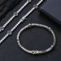 Wholesale Four Leaf Clover Jewelry Set Classic Tennis Bracelet and Necklace, Chain 7in-24in