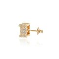 Wholesale Cube Hip Hop Cubic Zirconia Stud Earrings