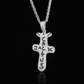 Wholesale Cubic Zircon Hip Hop Cross Pendant Necklace 24in