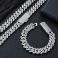 Wholesale 16mm triple-row full-diamond rhombic Cuban necklace, 7in-24in