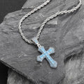 Wholesale Cubic Zircon Hip Hop Cross Pendant Necklace 24in