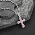 Wholesale Cubic Zircon Hip Hop Cross Pendant Necklace 24in