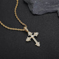 Wholesale Cubic Zircon Hip Hop Cross Pendant Necklace 24in
