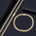 Wholesale Cuban Link Cubic Zircon Hip Hop Bracelet and Necklace,Chain 7in-24in