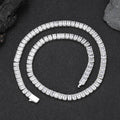 Wholesale 6mm Rectangular Tennis Chain Cubic Zirconia Necklace Hip Hop  – Spring Clasp, 16in-24in