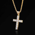 Wholesale Cubic Zircon Hip Hop Cross Pendant Necklace 24in