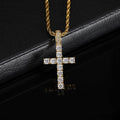 Wholesale Cubic Zircon Hip Hop Cross Pendant Necklace 24in