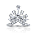 Jewelry wholesale Wholesale Moissanite D/VVS1 Round & Pear Cut Pavé Crown-Inspired Statement Ring – 18K White Gold Vermeil on 925 Silver, GRA Certified