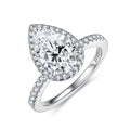 Jewelry wholesale Wholesale Moissanite D/VVS1 Pear Cut Three-Prong Vintage Pavé Engagement Ring – 18K White Gold Vermeil on 925 Silver, GRA Certified