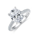 Jewelry wholesale Wholesale Moissanite D/VVS1 Oval Cut Four-Prong Vintage Pavé Engagement Ring – 18K White Gold Vermeil on 925 Silver, GRA Certified